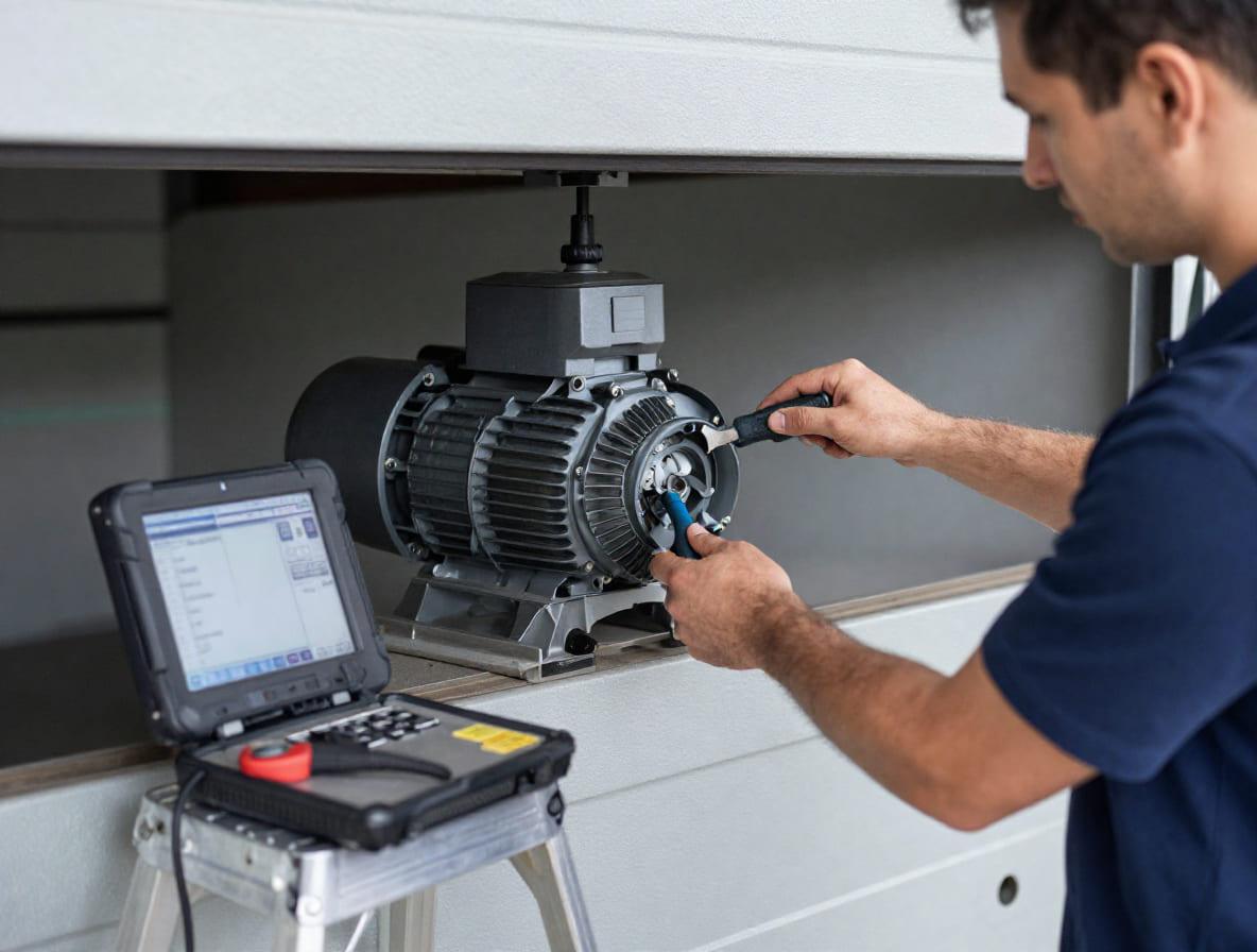 Technician using tools