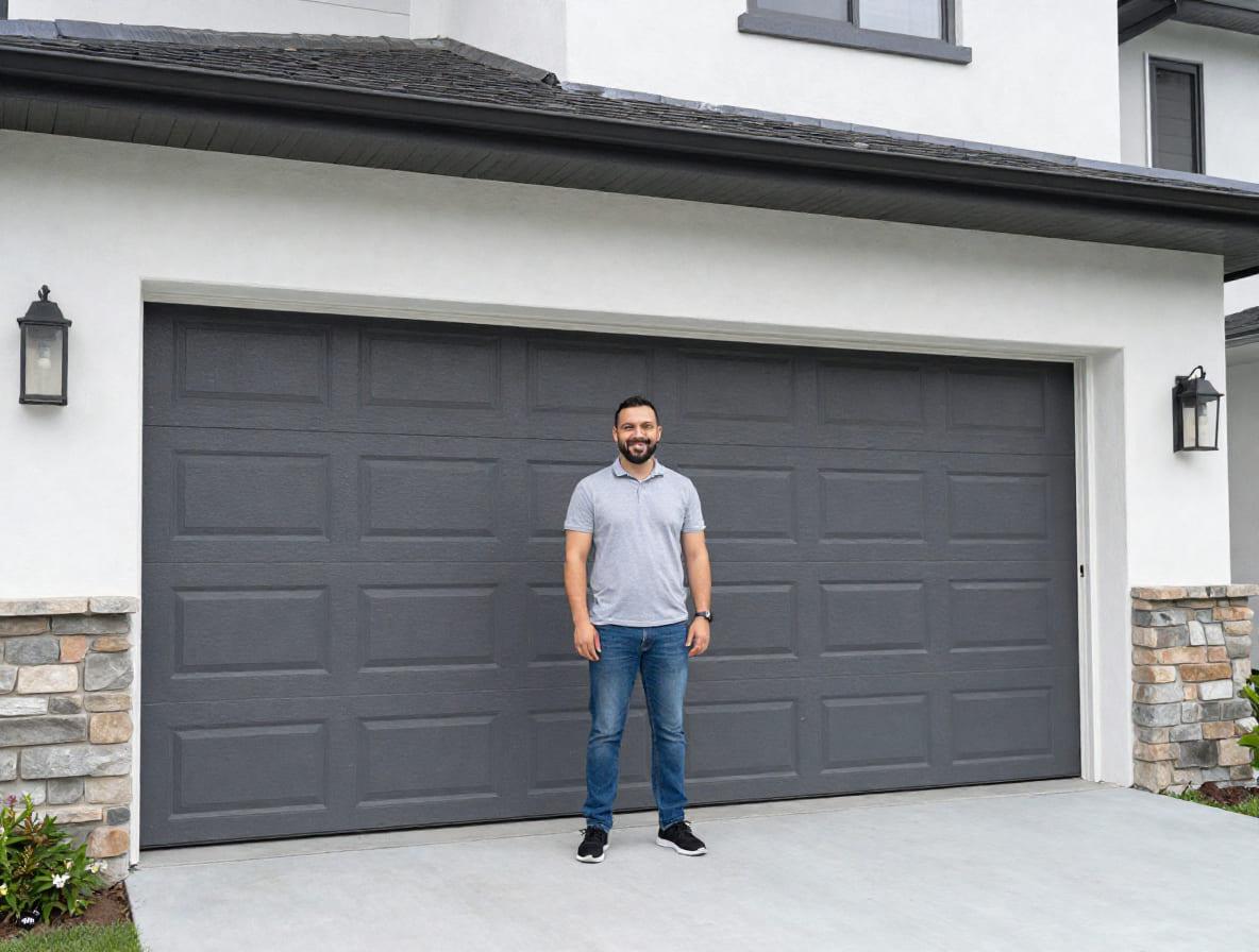 Modern garage door exterior