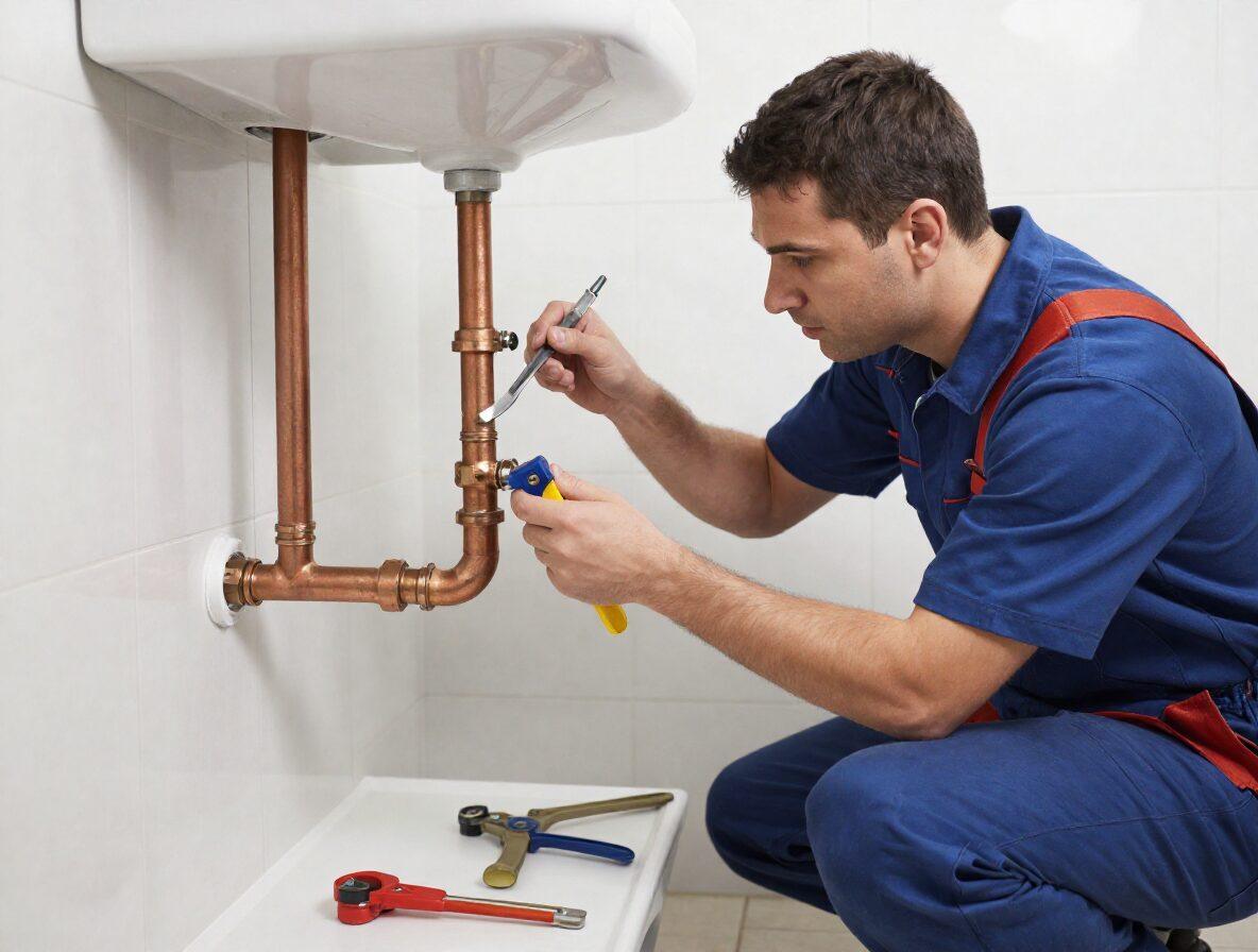 Plumber working