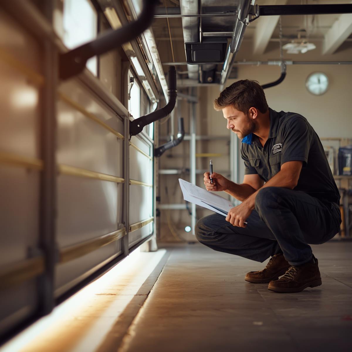 Garage door component inspection